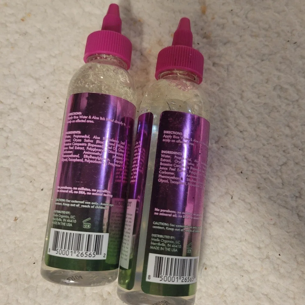 2 Bottles Mielle Rice Water & Aloe Vera Scalp Itch Relief for Braids Wigs & More